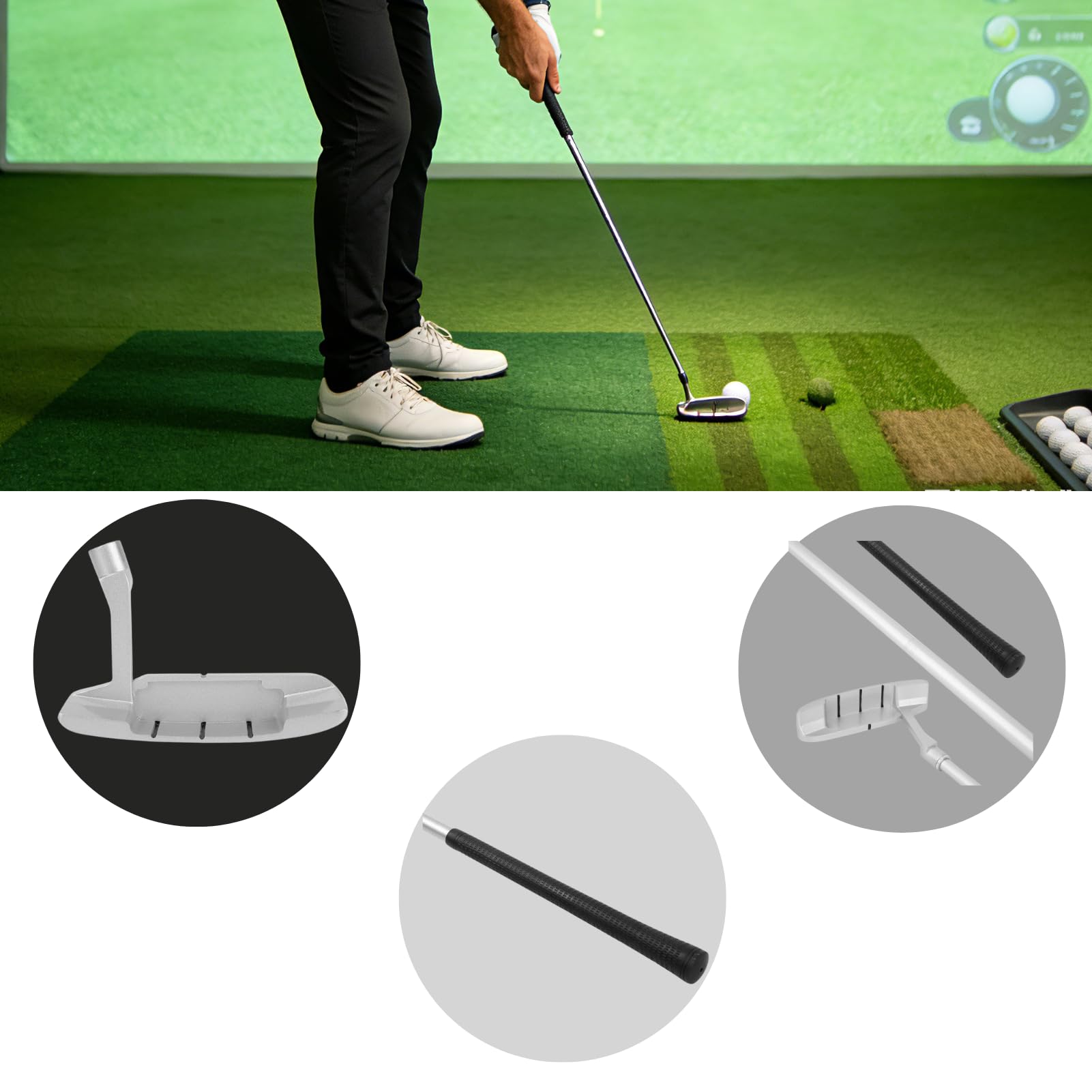 Putter Plegable de Cuatro Secciones para golfistas, para diestros o Zurdos de 89 cm, para práctica de Golf, Accesorio de Entrenamiento