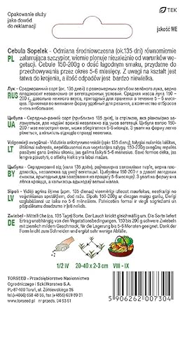 Verdica Sopelek Zwiebelsamen Allium cepa – Mittlere Frühreife, Milder Geschmack, Einfaches Schneiden mit Minimalem Abfall, 150-200g Zwiebeln, 5-6 Monate Lagerung, Qualitätszertifiziert (2 Gramm)