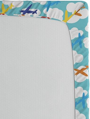 Miniatura 4 de Ambesonne Jurassic - Sábana bajera ajustable, arreglo de varias ilustraciones de dinosaurios, esqueleto, biología histórica, funda de cama con