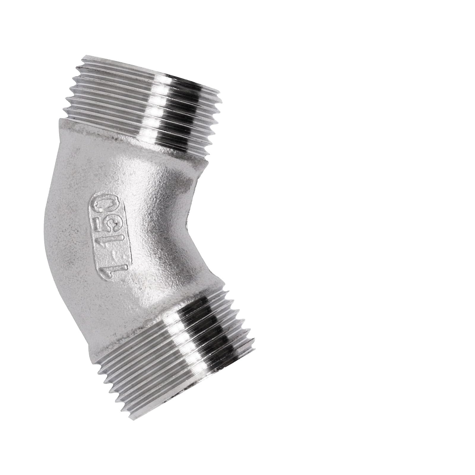 2-Pack 45° Steel Elbow Fittings, Heavy Duty Erosion Pipe Connectors for Plumbing Systems