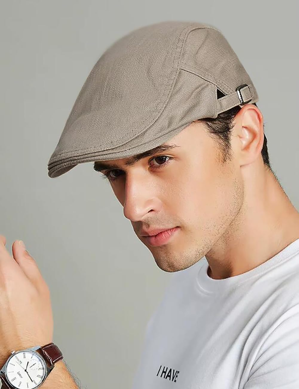 XYIYI Mens Cotton Newsboy Cap Flat Ivy Gatsby Driving Hat - Image 3