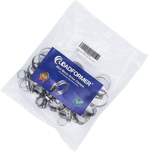 Miniatura 4 de Abrazadera de manguera de acero inoxidable ajustable de 0.669 in - 1.260 in (1-116 - 1-14 pulgadas) SAE tamaño 12 abrazadera de engranaje helicoidal