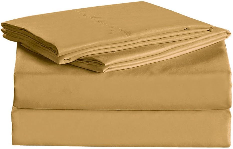 1600 Thread Count Sheet Set Egyptian Quality Super Soft Wrinkle Resistance Gold Full