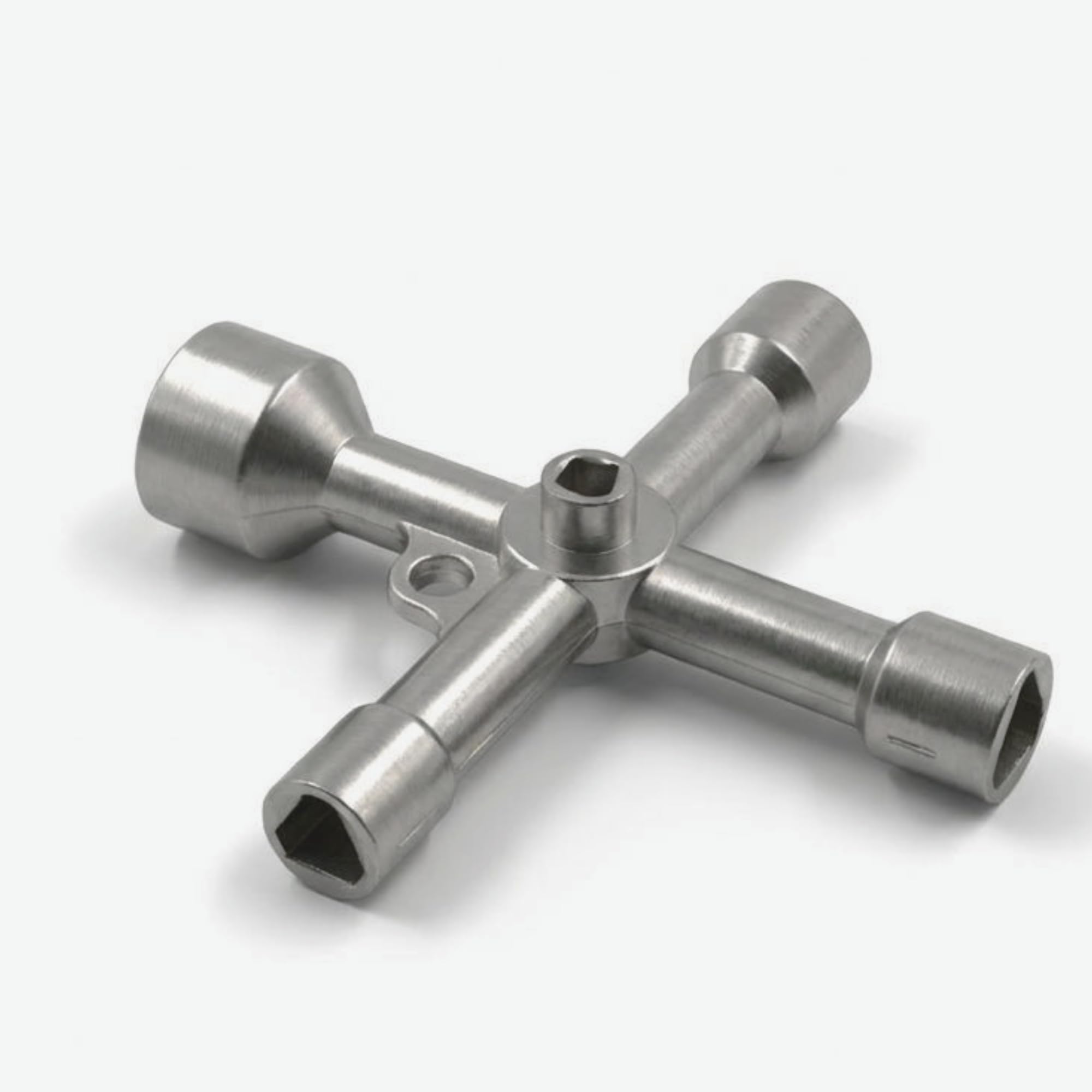 Chiave triangolare a 4 vie multifunzione – Chiave triangolare universale – bidone della spazzatura in metallo con superficie zincata – (13 mm/10 mm/9 mm/8,5 mm/5 mm)