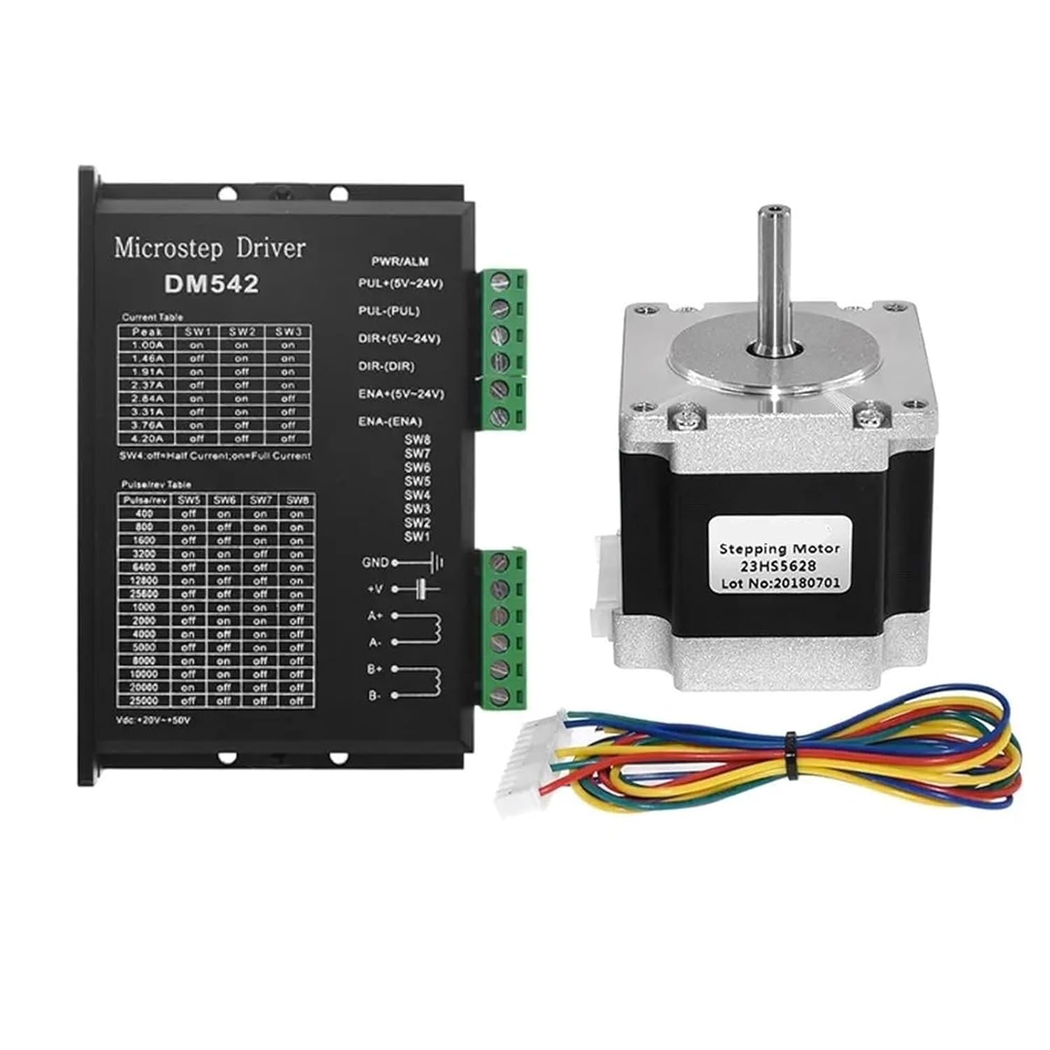 23HS5628 Nema23 23HS5628 Stepper Motor 57 2.8A with DM542 4.2A Driver for CNC and 3D Printer 1Pcs(DM542 23HS5628-8.00)
