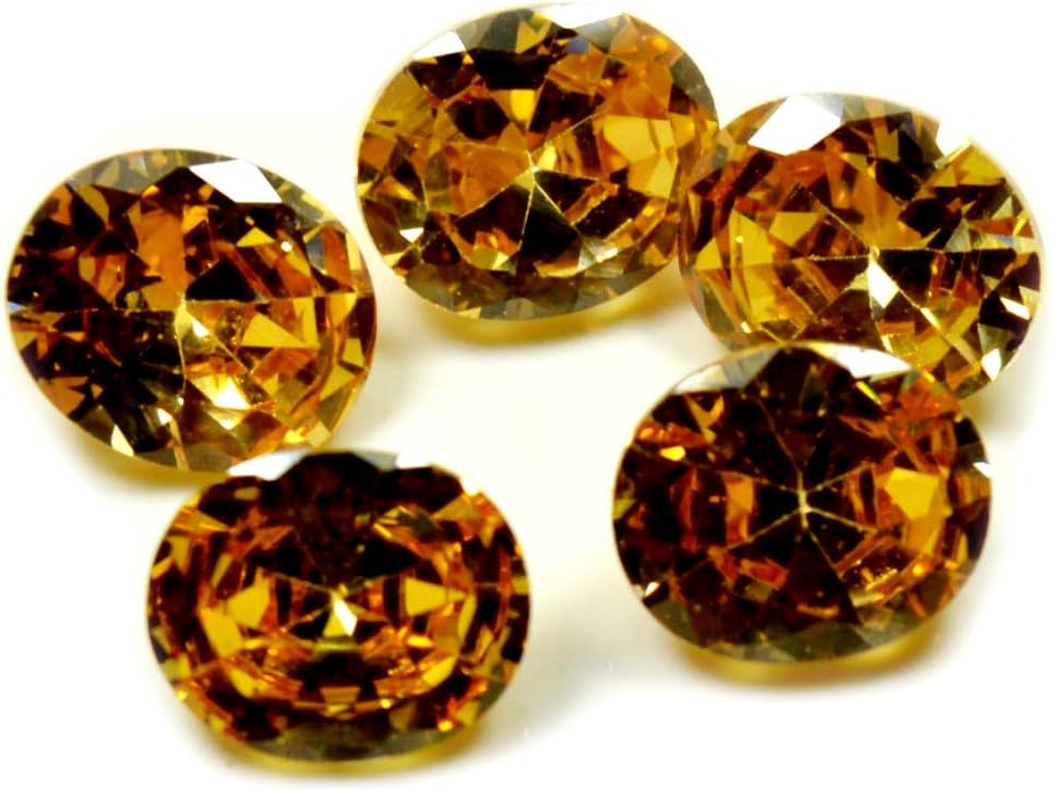 9X7 MM 5 Pcs Brown Cubic Zircon Oval Cut Lot Faceted Loose Gemstone for Jewellery Making