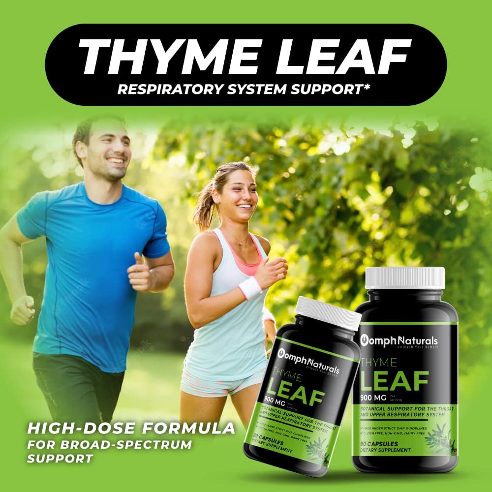 Thyme Leaf, 900mg Thymus Vulgaris Leaf Extract, 90 Capsules 45 Day Supply, Non-GMO, Gluten Free, Supplement for Respiratory Health - Image 3