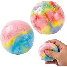 suction 2 PCS Wax Cracking Squishy, Hand made Crunchy Squishy Balls in Rainbow and 3 Macaron Colors, Perfect for Squishy Aficionados Seeking Unique Textures