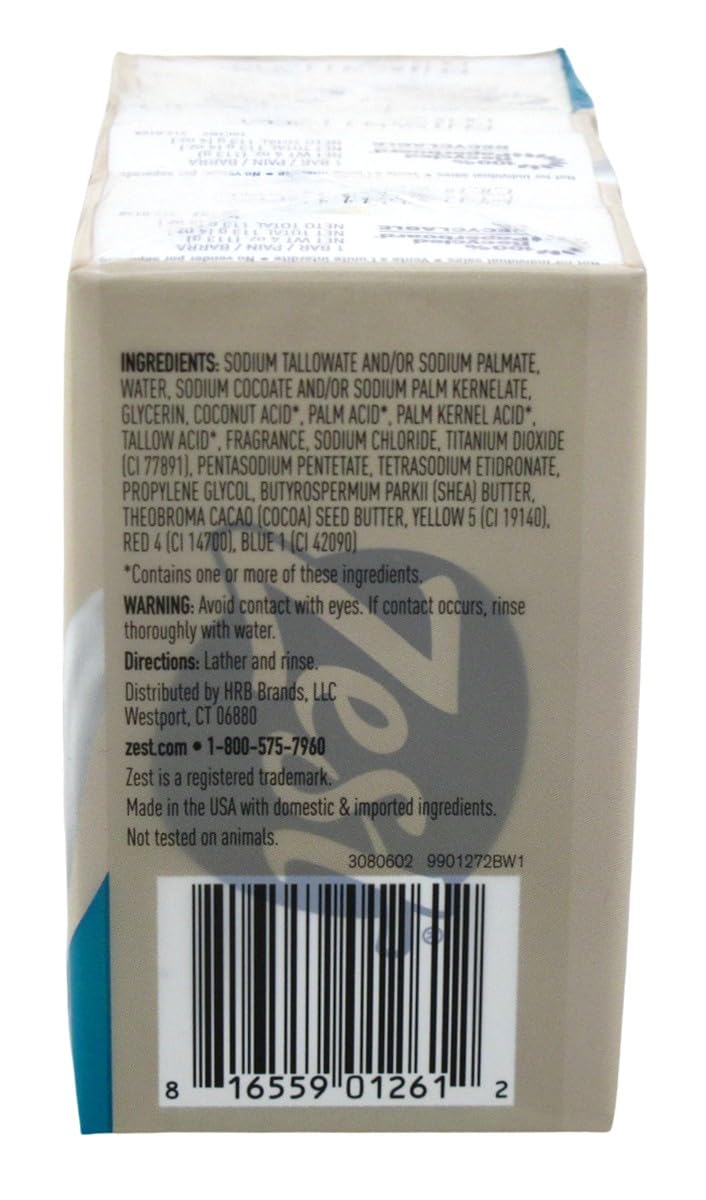 Zest Bath Bars Cocoa Butter Shea bars 3 ea, Chocolate, 4 Fl Oz