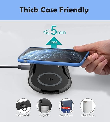 Miniatura 3 de 30W Fast Wireless Charger with Adapter, SWGIEEI 2 in 1 Wireless Charging Pad, Dual 15W Wireless Charging Station for iPhone Samsung AirPods Wall