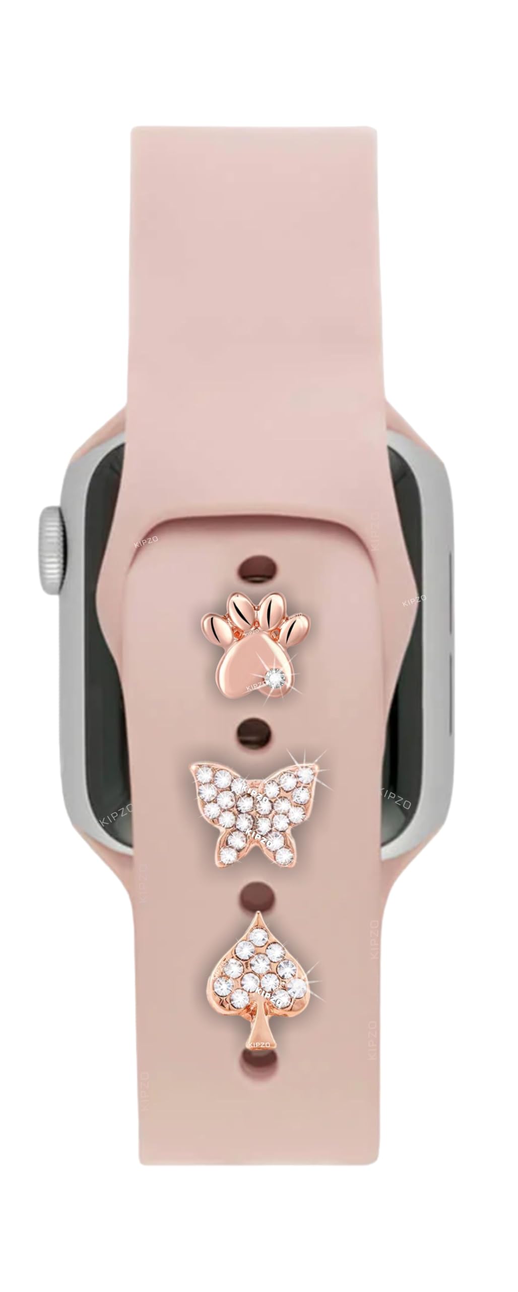 KIPZO® Rosegold metal alloy Decorative watch lucky Charms studs Rings Loops Smartwatch wrist band Jewelry Silicone Bands i-Watch Series 8 7 6 cat paw butterfly leaf Ornament Strap Accessories 3pc (B0CL6R5FWT) Amazon Price History, Amazon Price Tracker