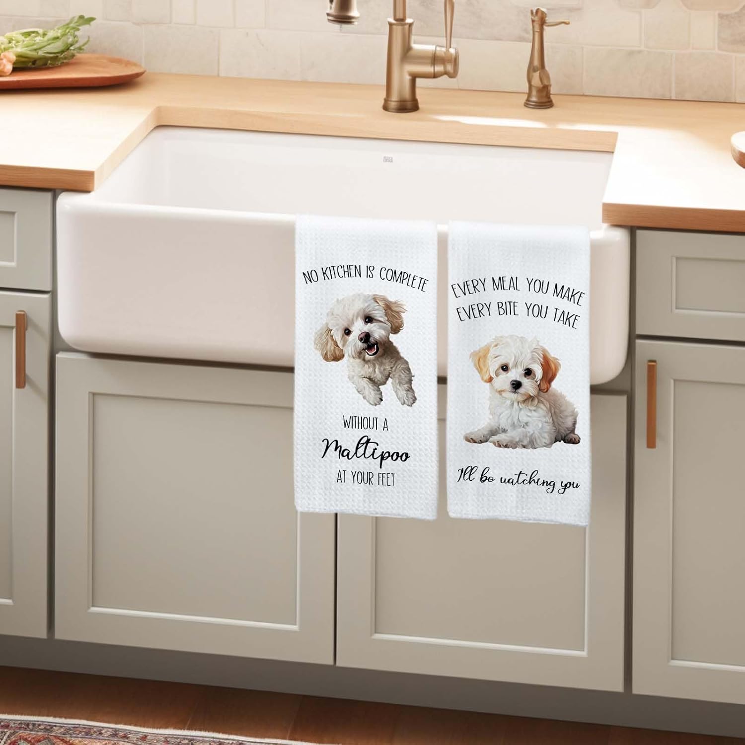 Funny Maltipoo Kitchen Towels Set of 2, Dog Gifts Hand Towels, Dog Lovers Gifts for Women, Funny No Kitchen is Complete Without A Maltipoo Hand Towel for Home Decor 16x24 Inch - Image 3