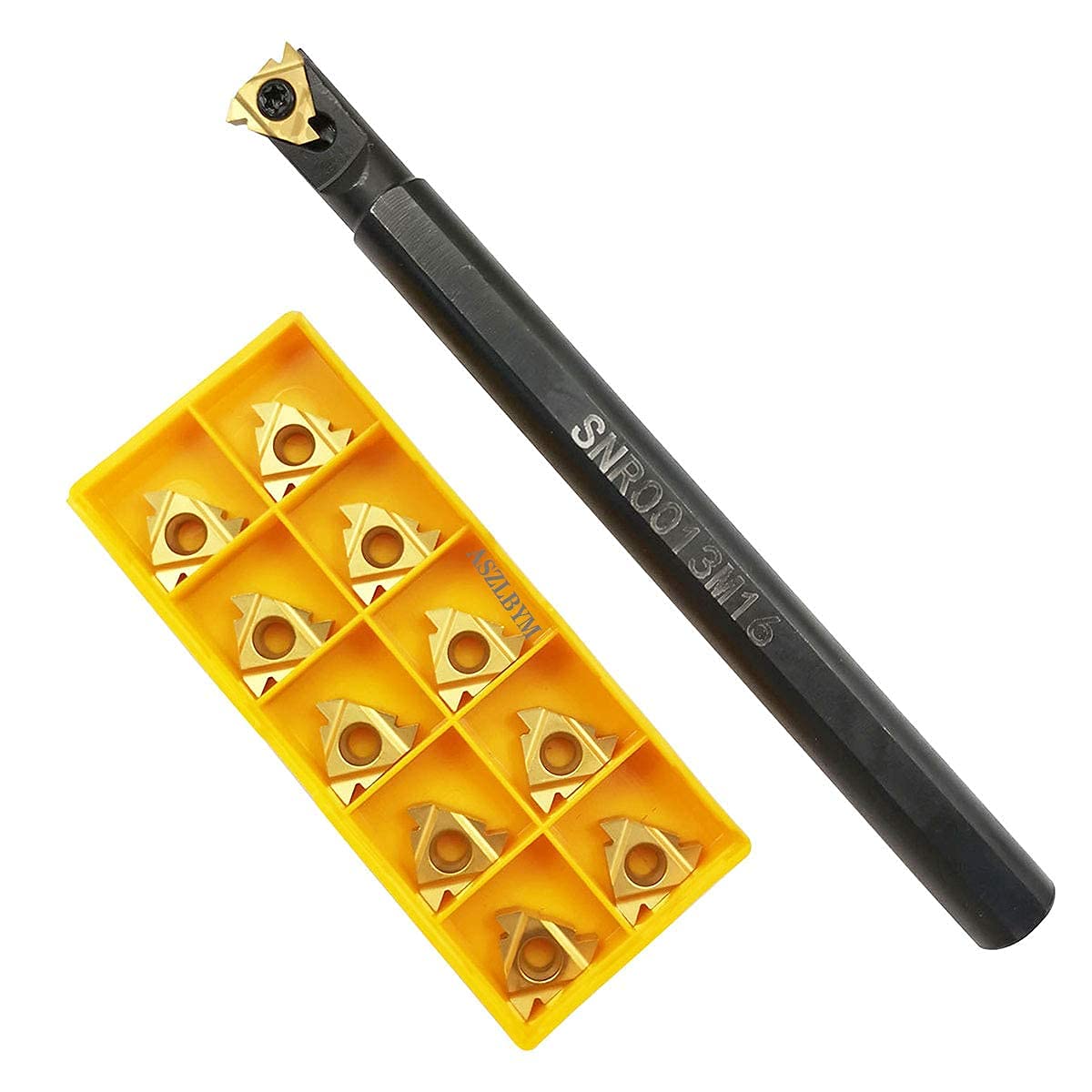 Lathe Tool Threading Insert Turning Tool Holder SER1616H16 SNR0013M16 with Indexable Threading Turning Insert 10PCS 16ER AG60 10PCS 16IR AG60 Cutting Inserts