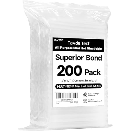 Hot Glue Sticks 4" Long x .27" Dia 200 Pack Glue Sticks for Glue Gun Multipurpose Hot Glue Gun Sticks for Kids Adults DIY Art Craft Gluing Sealing Repairing Festival Decoration