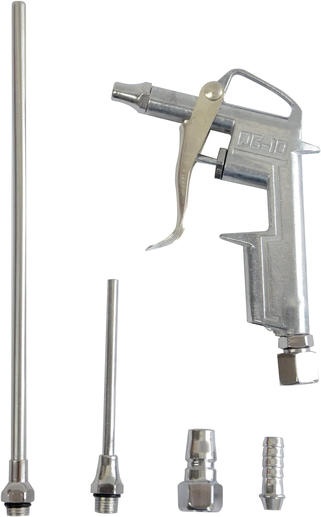 Air Blow Gun - Air Compressor Accessories Nozzle Duster Air Tools Cleaner, Aluminum Extension with 3 Heads, 2 Connectors High Pressure Pistol-Grip Connector Pneumatic Air Duster Cleaning Tool