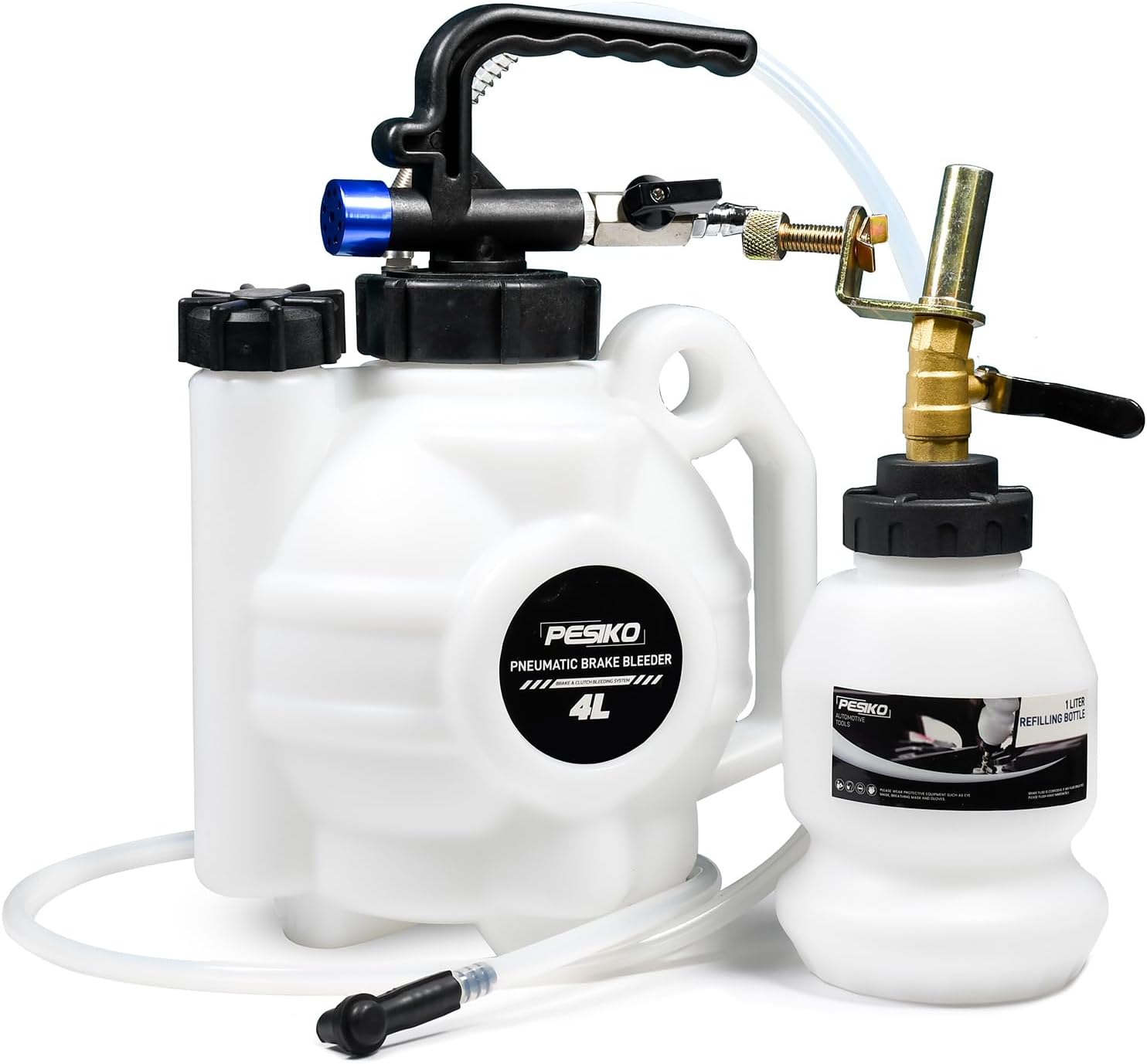 Brake Bleeder Kit One Person, 4L Vacuum Brake Fluid Extractor Pump One Person, Pneumatic Oil Changer Vacuum Fluid Extractor for Automotive Fluids Vacuum Evacuation