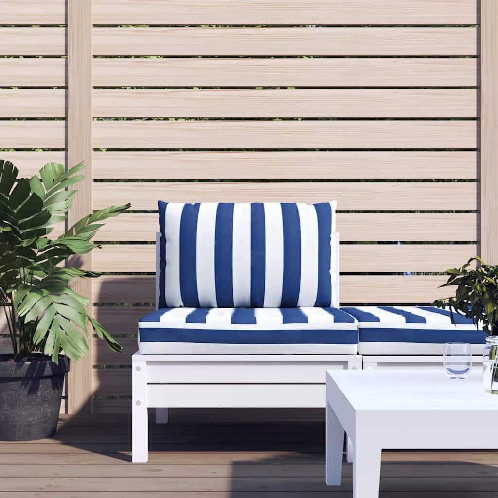 vidaXL Cojines para palés 2 Piezas Tela Oxford Azul y Blanco a Rayas, cojín palets, cojín jardín, cojín sofá, cojín, cojín Exterior, cojín sofá palés