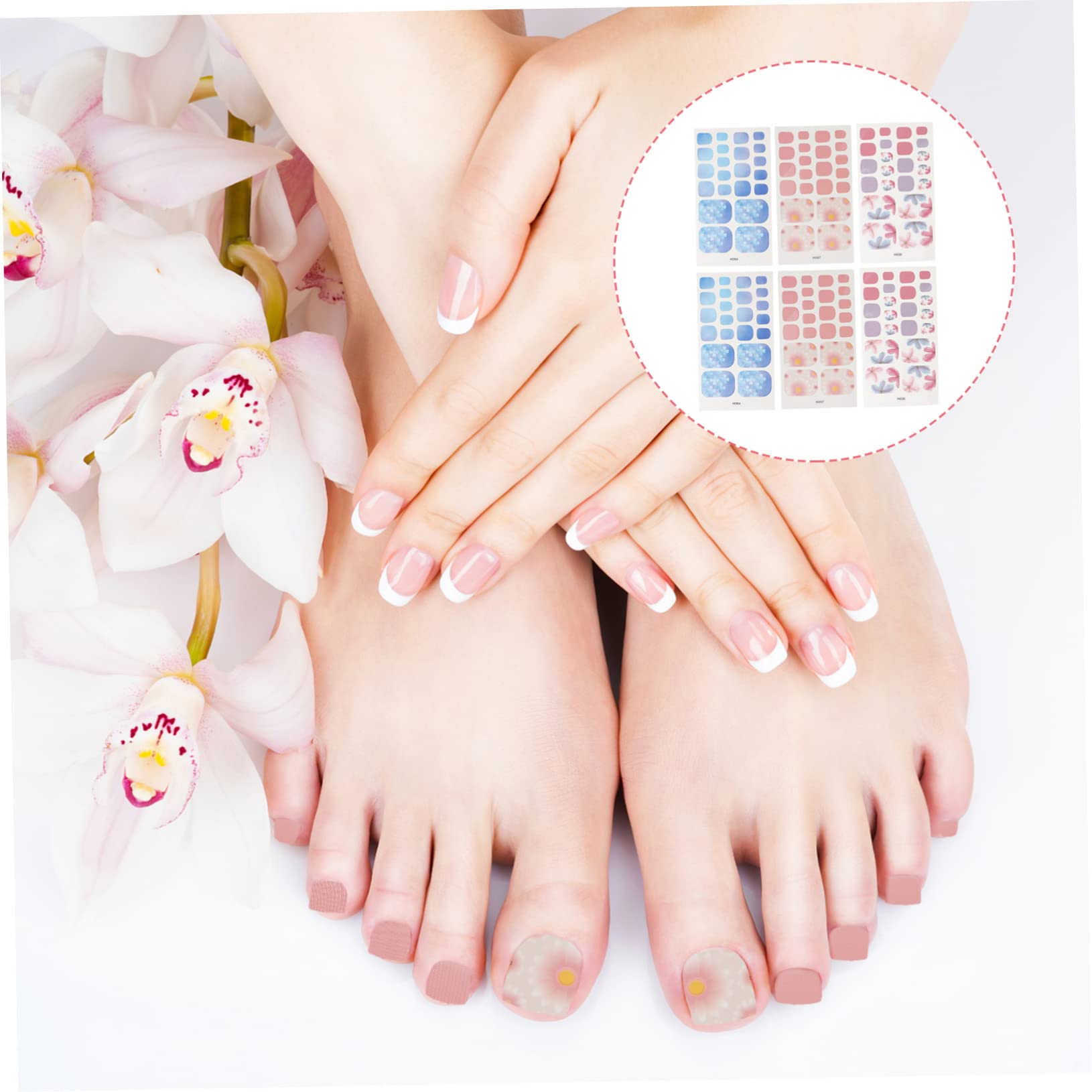 PACKOVE 5 Set Adesivi Per Unghie Dei Impermeabili Decorazioni Per Manicure Te Nail Art Stickers Per Donne E Ragazze Facili Applicare E Rimuovere 6 Fogli*5