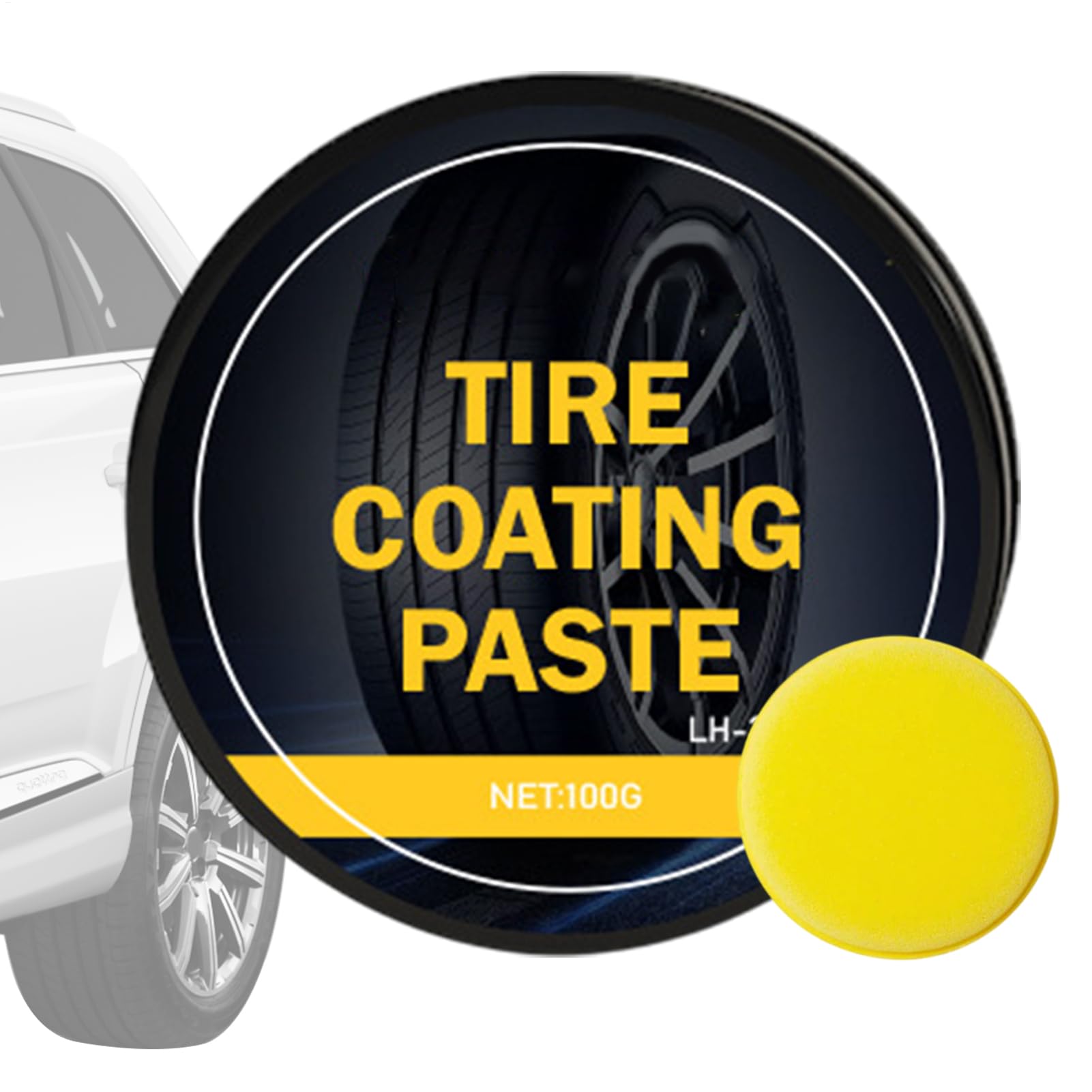 de roue pour pneus de voiture – 100 g de dissolvant et revêtement brillant | Amélioration de l'aspect des pneus durable pour le nettoyage, la rénovation, la rénovation et la cire des roues de