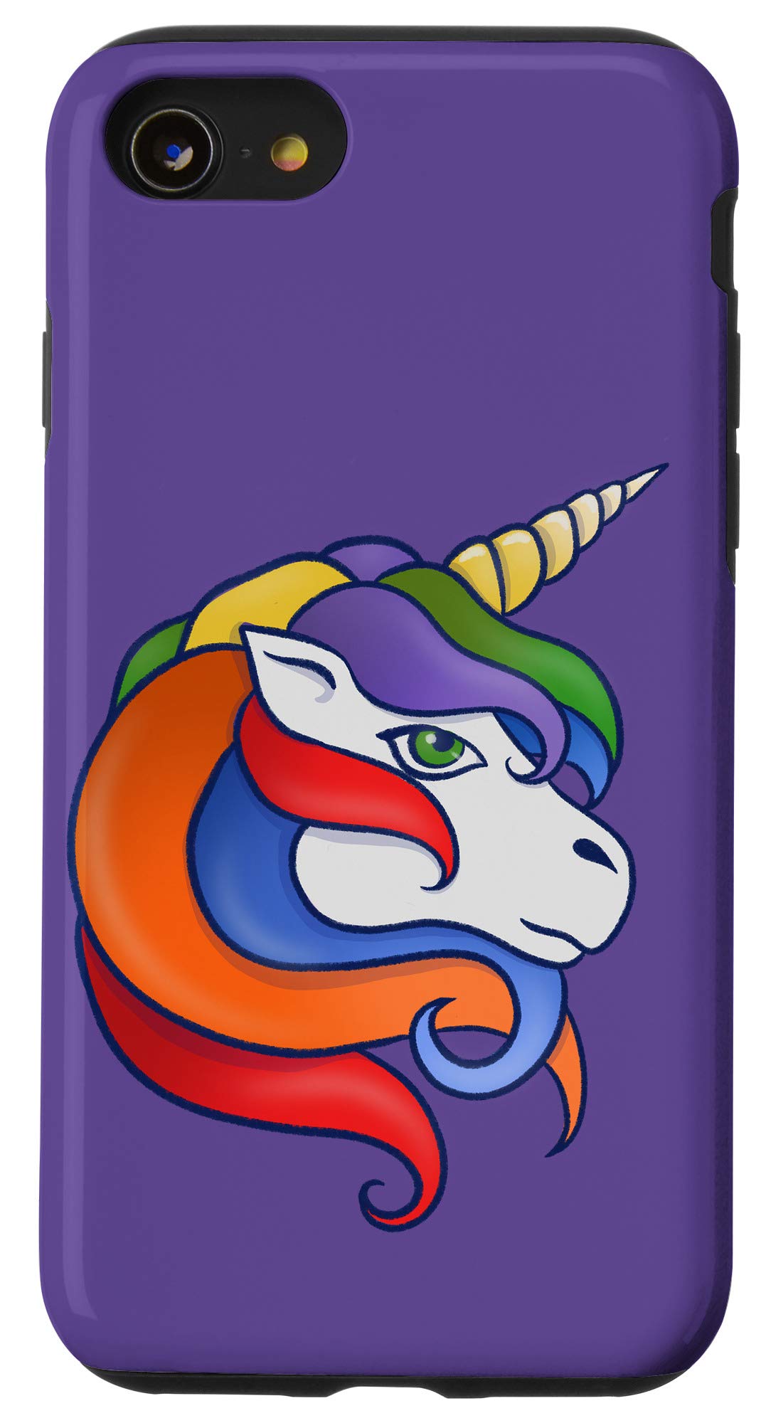iPhone SE (2020) / 7 / 8 Retro Rainbow Unicorn Art 80s rainbows Case