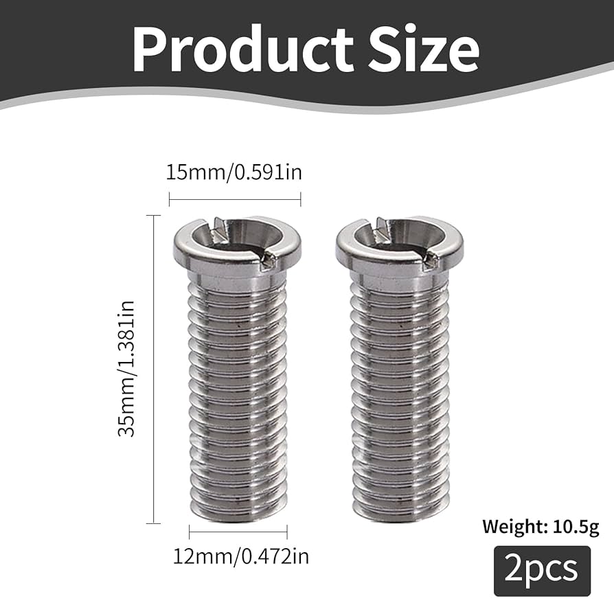 2 Stück Hohlschrauben M12x35mm Edelstahl - Für Spüle & Siebkorbventile
