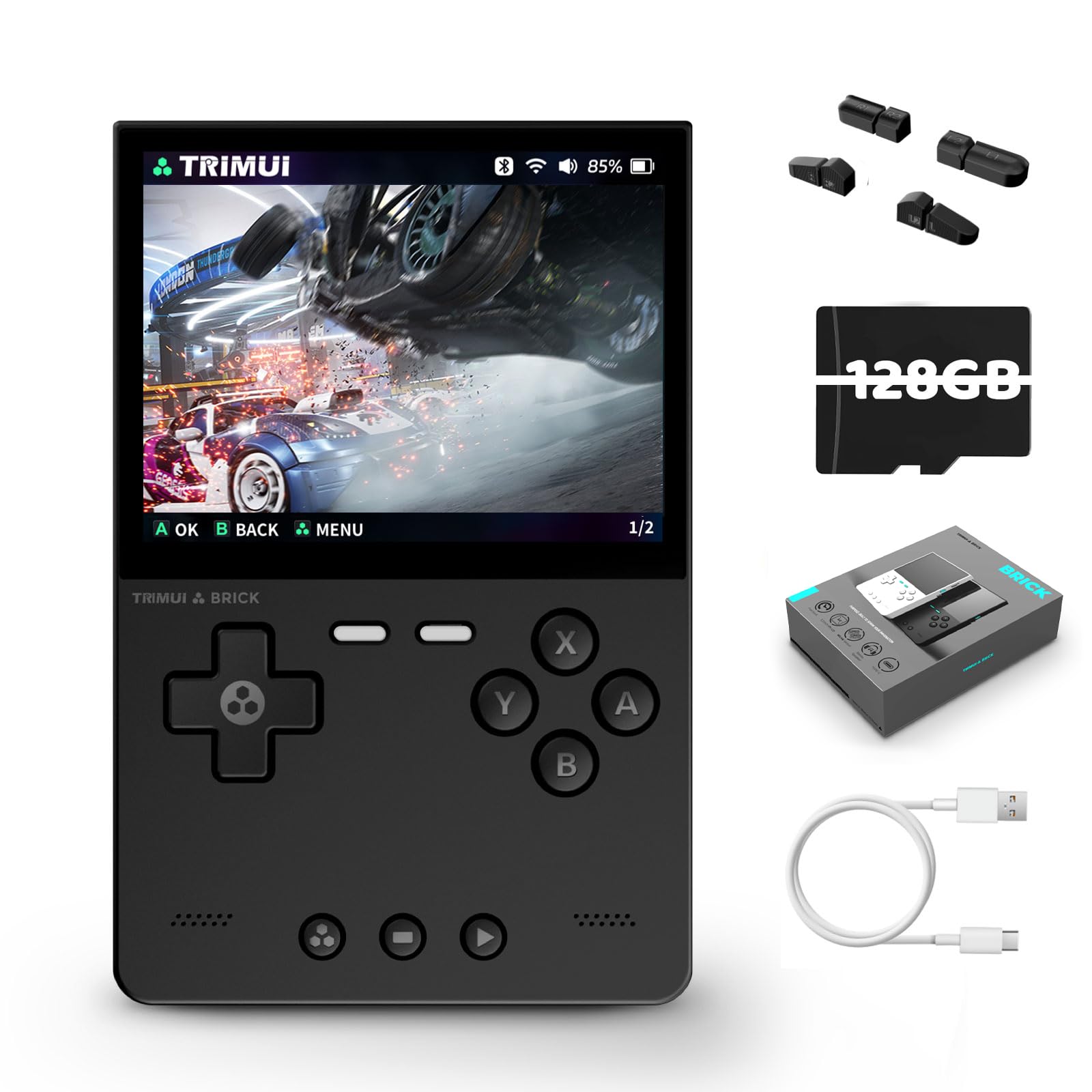 TRIMUI BRICK ブラック 中華ゲーム機「Trimui Brick」レビュー｜小型軽量＆斬新なLED