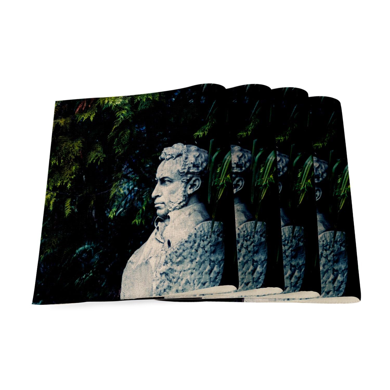 Set de table en lin 40x28.5 homme au milieu des arbres x4