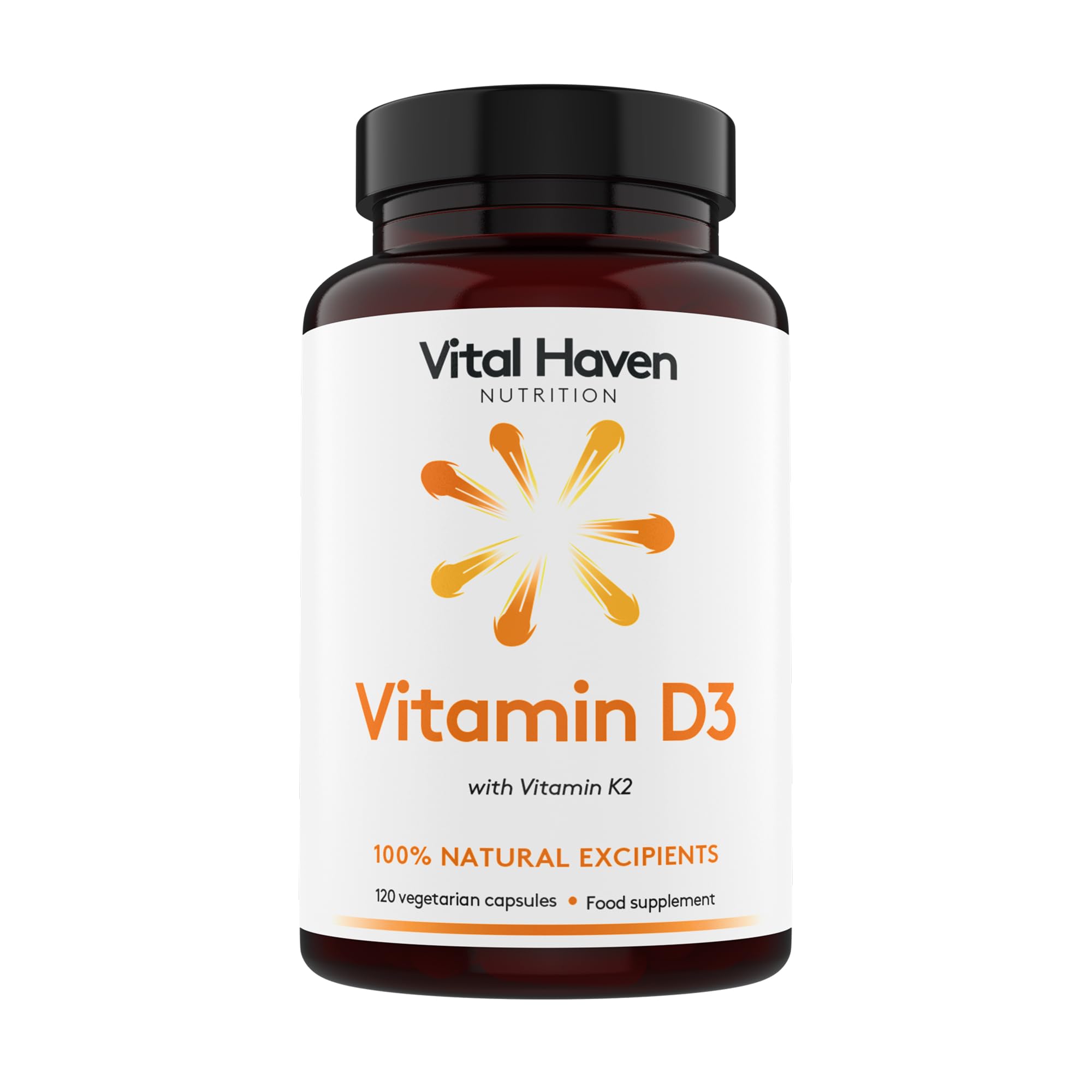 Vital Haven Vitamin D & K Supplement - D3 (4000 IU) + K2 MK7 (125mcg) - Stronger Bones and Immune System - UK Made