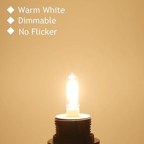 Miniatura 4 de Paquete de 4 bombillas halógenas regulables JDE11 de 120 V 75 W T4 con base de candelabro blanco cálido para candelabros, ventilador de techo,