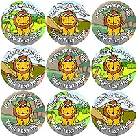 144 Personalised Lion Rock 30mm Glossy Reward Stickers for School Teachers, Parents