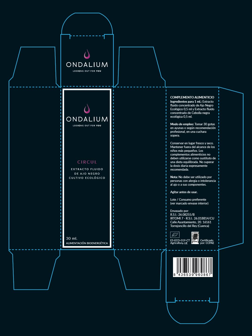 CIRCUL de Ajo Negro Ecológico | Extracto Circulatorio en Gotas (30 ml, 1 mes) – Producto Natural para la Salud Cardiovascular y la Mejora de la Circulación