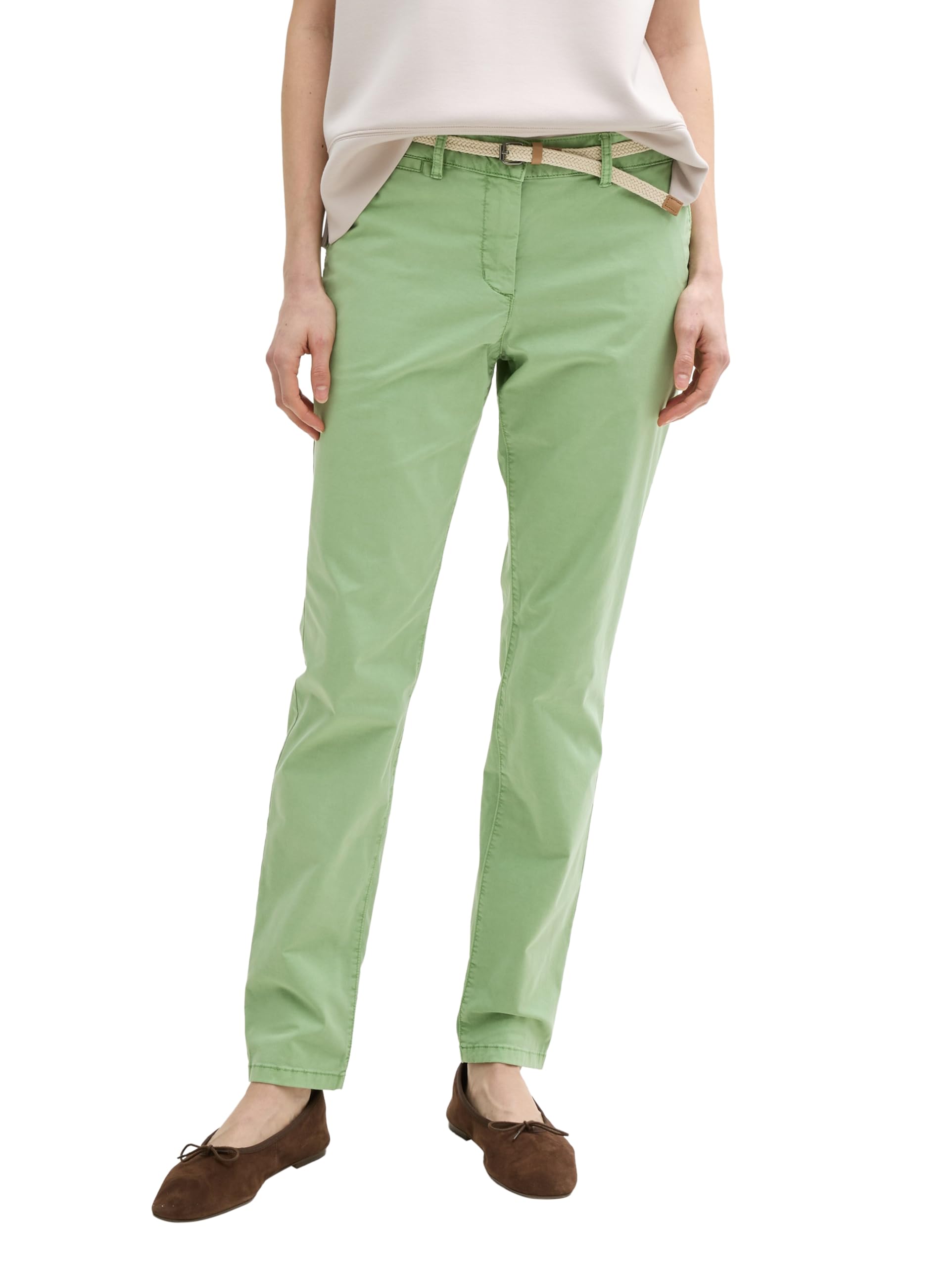 Tom Tailor Damen Slim Chino Hose mit Gürtel