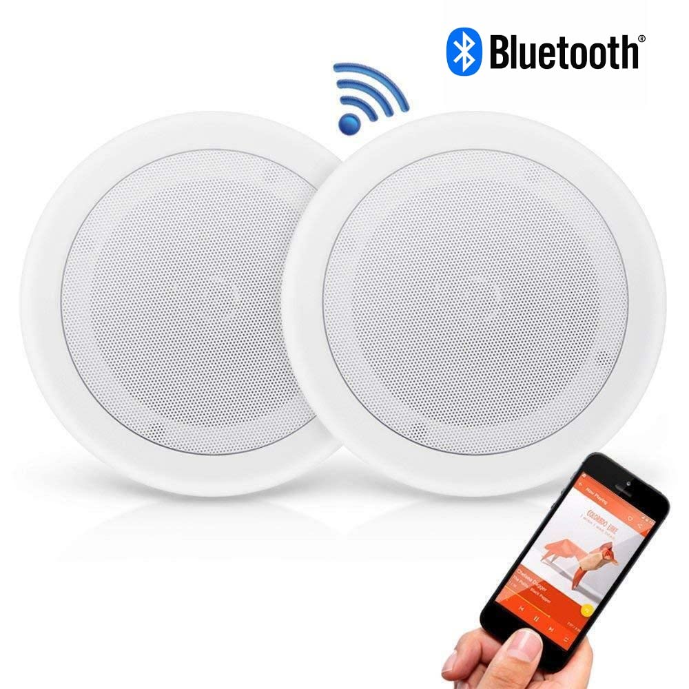Coppia Casse Altoparlante Audio Bluetooth Da Soffitto Ad Incasso Diffusore Altoparlanti da soffitto Cassa da bagno per camera da letto Casa Soggiorno Ufficio Casa