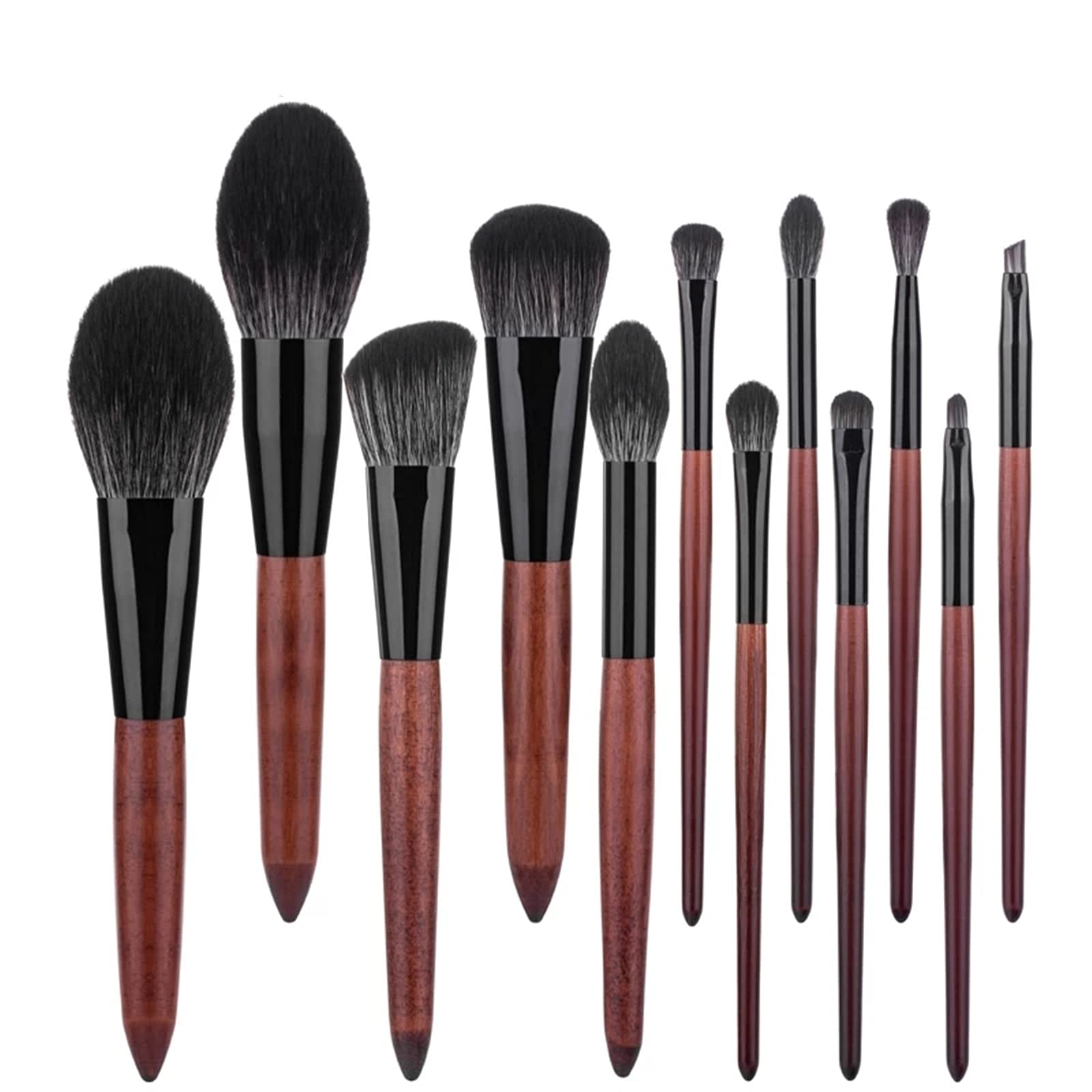 Set di Pennelli per Trucco Set di pennelli trucco alta qualità da 12 pezzi, strumento in fibra morbido Professionale