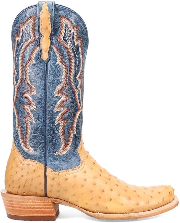 Dan Post Men's Brady Full Quill Ostrich Embroidered Square Toe Pu Western Boot