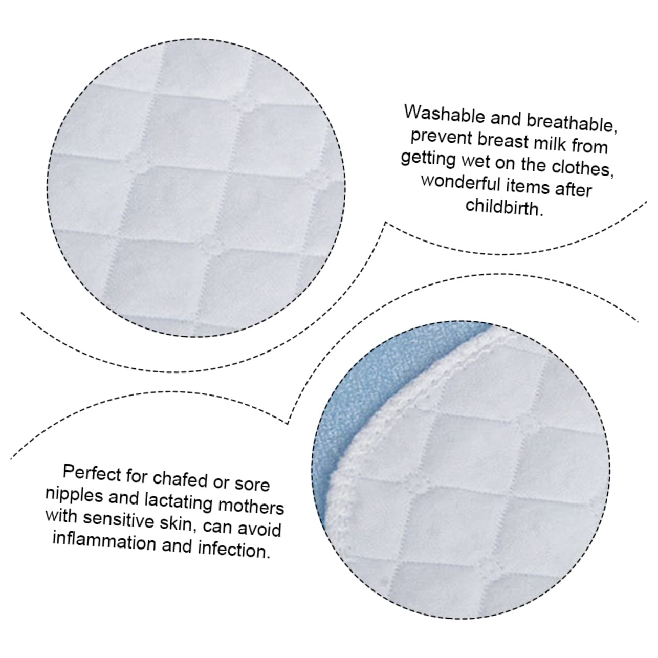 KOMBIUDA 16pcs Breastfeeding Pads Reusable Nursing Pads Leakproof Extra Absorbent for Nursing Mothers