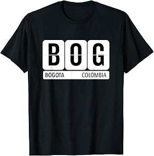 BOG Bogota Colombia Travel Souvenir Black T-Shirt