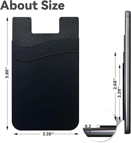 Miniatura 2 de fengchen Práctica y versátil cartera para teléfono celular, se adhiere en la parte posterior del teléfono, bolsillo de silicona de alta calidad con