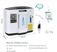DEDAKJ Hordozható Oxigénkoncentrátor 1-7 L/min Otthoni Használatra Távirányítóval - Black + White 9
