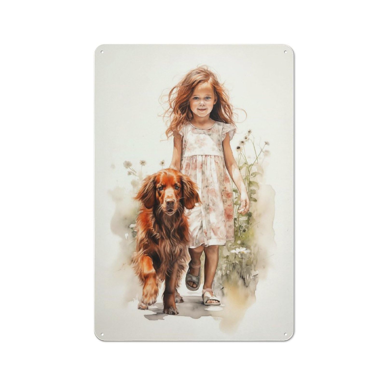 Junmoney Girls Style-16 And Irish Setter Vintage Tin Sign 30X20cm, Vintage Diner Style Decor For Kitchen, Cafe, Pantry Or Dining Room