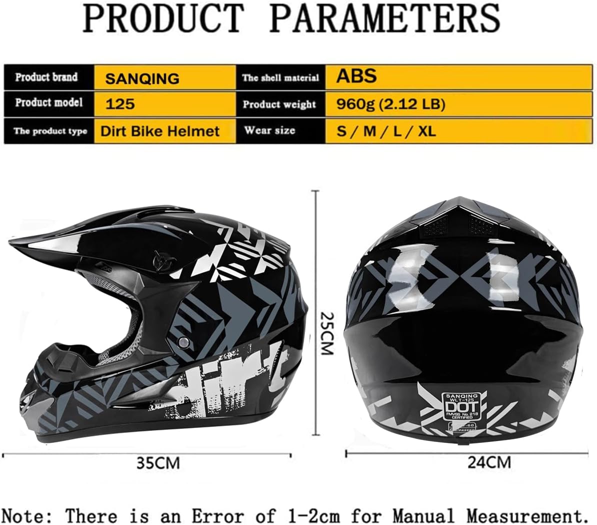 Youth Dirt Bike Helmets Kids Motocross, Motorcycle, BMX, ATV, Off-Road, Four Wheeler, Moutain Bike Fashion Full Face Helmets Dot Approved (Goggles Gloves Faceshield)