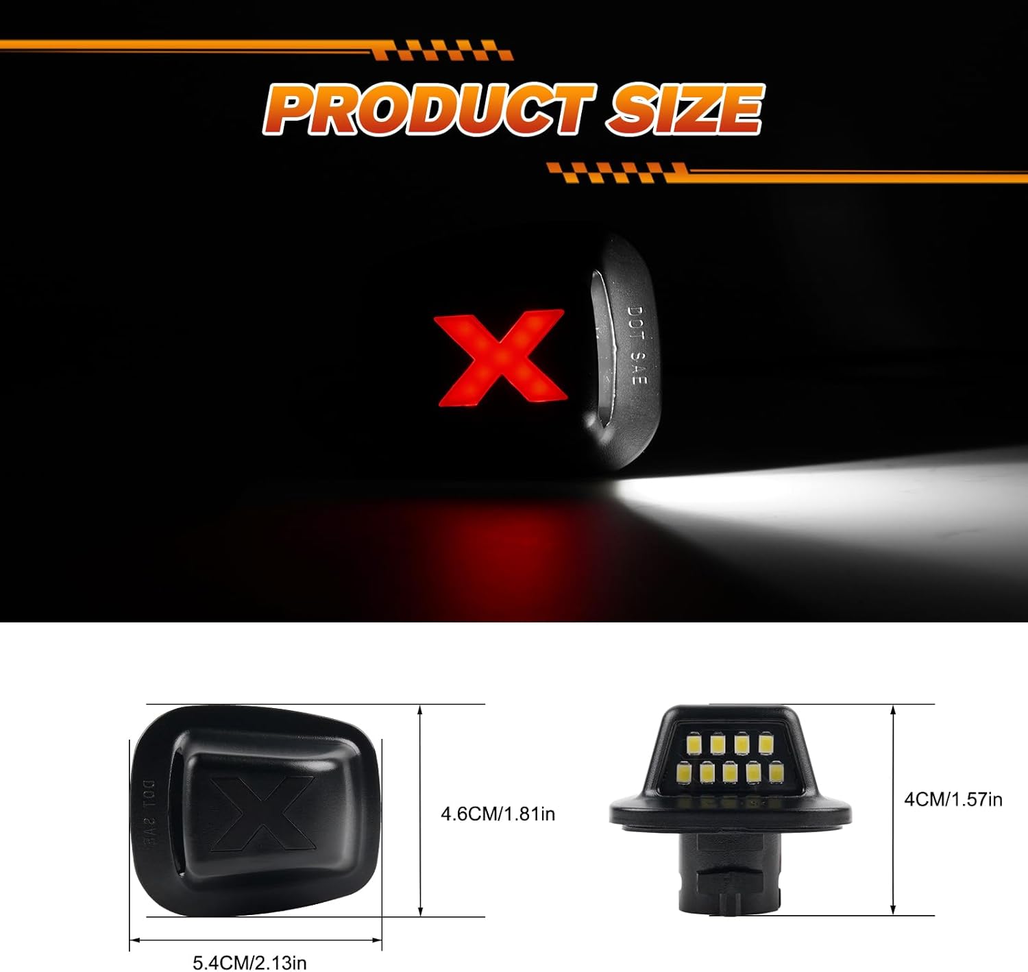 LED License Plate Lights Tag Light Lamp for Chevro-let Blazer C/K Series S10 Blazer Suburban Tahoe, GMC C/K Series S15 Jimmy Yukon, 6000K White & Smoked Lens, Pack of 2 (Xstyle Patent Pending)