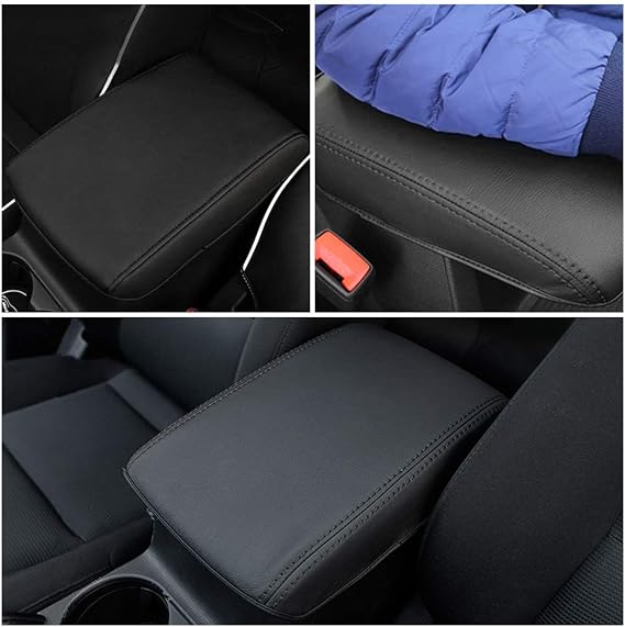 INTGET for 2025 Mazda CX5/CX-5 Accessories Center Console Cover for Mazda CX5 2025 2024 2023 2022 2021 2018 2019 2020 Leather Car Armrest Arm Rest Box Lid Dog Seat Protector(Black)