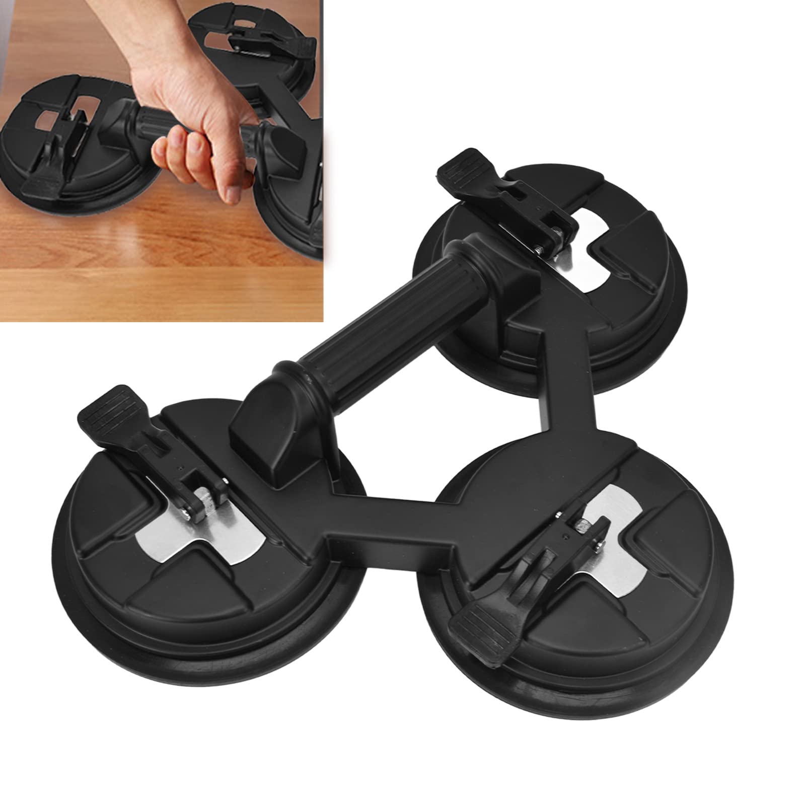 YAOGOHUA Glass Lifter Powerful Heavy Duty Three Claw Suction Cup Marble Industry Fixer Tile Artifact Handling Tool