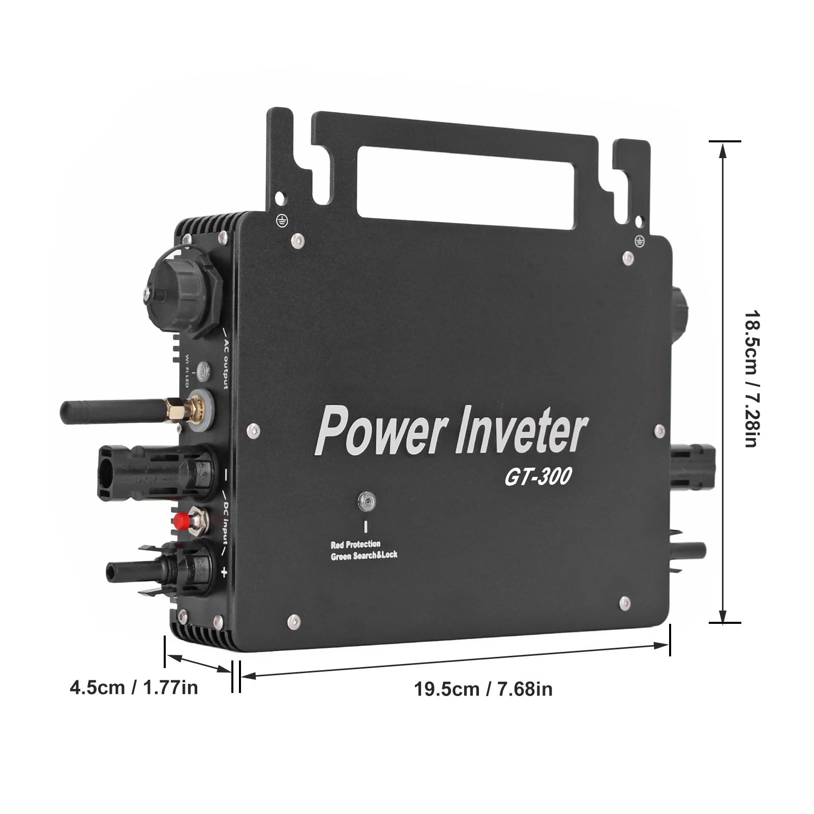 Fafeicy Micro Inverter Solare 300W, Convertitore di Corrente DC in AC con Monitoraggio WiFi e Doppia Uscita per Manutenzione Facile