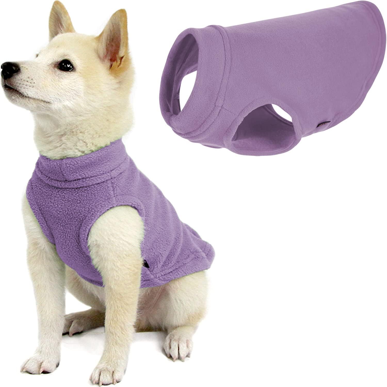 Gooby Stretch Fleece Vest Dog Sweater Lavender, Medium