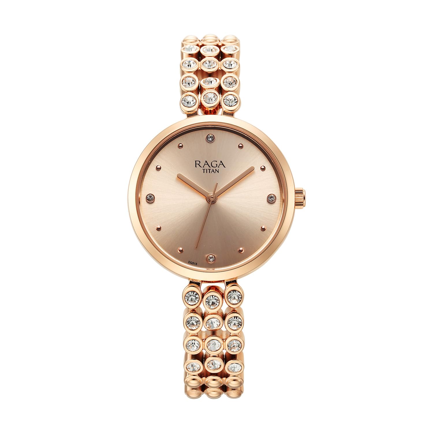 Raga Plain 3 Hands Raga Rose Gold/Copper Round Dial Rose Gold Plating Brass Strap Womens Watch - 95262WM01F-image-22