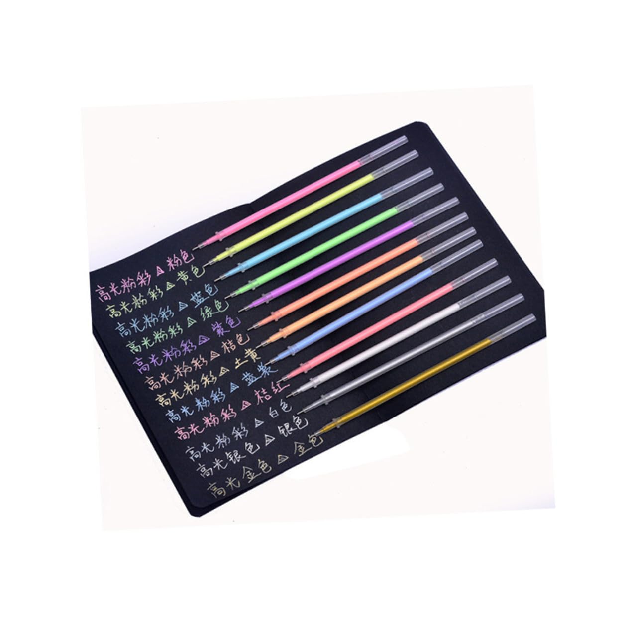 Housoutil 300 Pièces Recharges Colorées pour Stylos Gel Pointe Fine Recharge Encre pour et Dessin Compatibles Plupart des Stylos Gel Standards Fournitures Scolaires et Bureau
