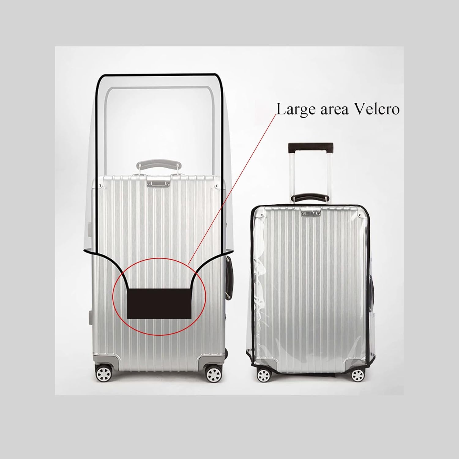 Luggage Cover 3 Pieces Clear PVC Suitcase Covers for Luggage Protector Fit with 20-24-28 inch - Image 3