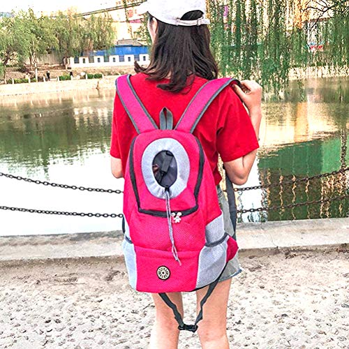 Ahagut Porta Mascotas, Mochila Transpirable de Doble Correa para el Hombro para Perros y Gatos pequeños Que Caminan o viajan, con cordón (Negro, S) - Imatge 5